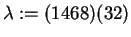 $\lambda := (1 4 6 8)(3 2)$