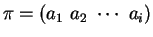 $\pi = (a_1\ a_2\ \cdots \ a_i)$