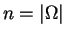 $n=\vert\Omega\vert$