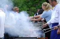 At the barbeque