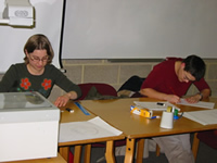 Centre Members at the cartooning workshop