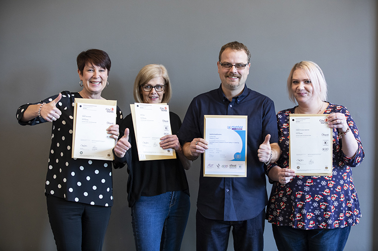 2019 Annual Awards - Catering Team members with qualification certificates
